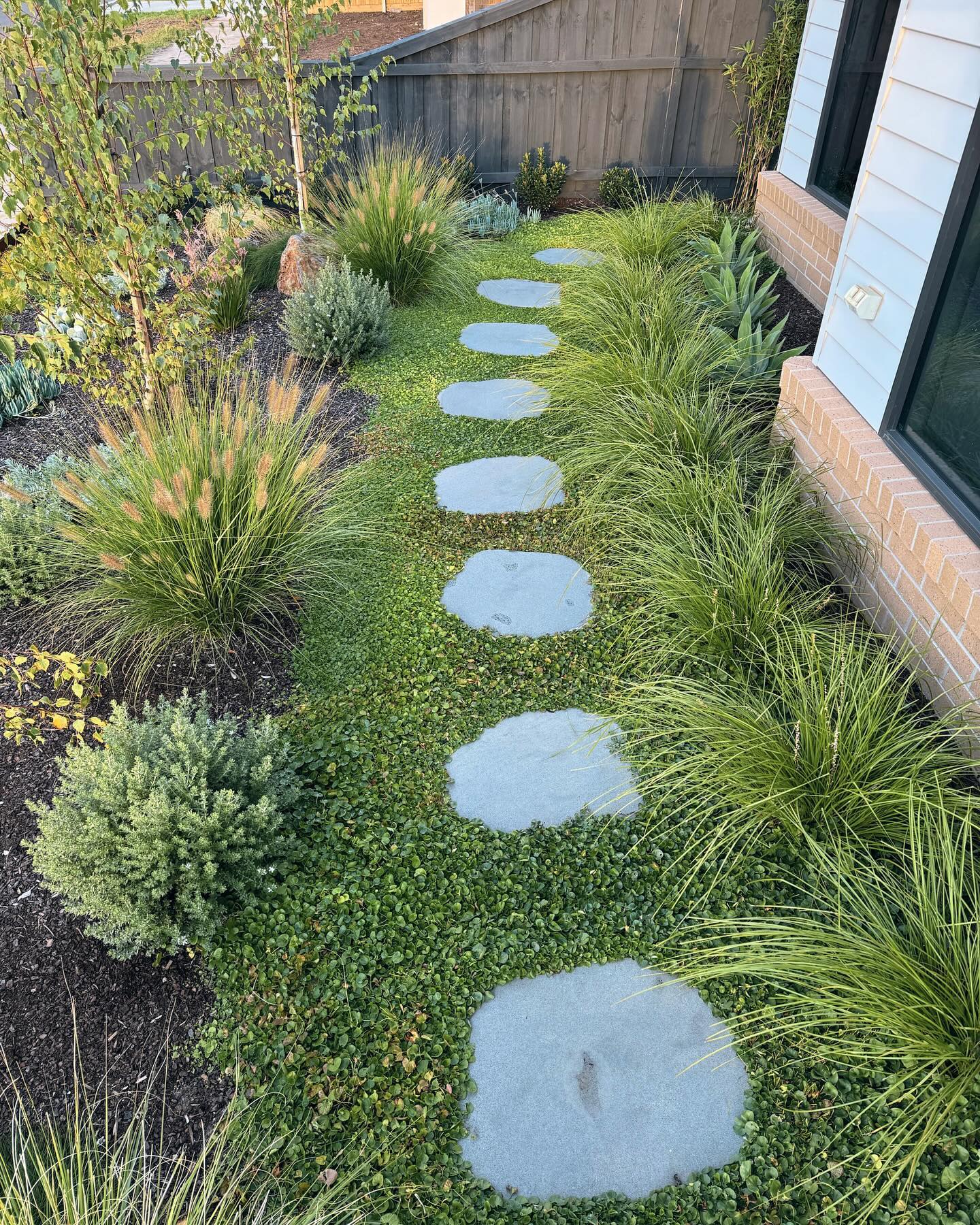 Stepping stone garden path by Bentley Landscapes